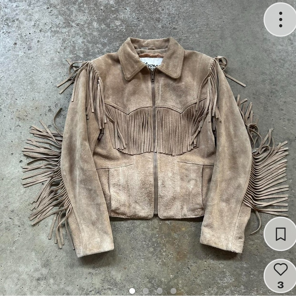 Wilson Tan Leather Jacket with Fringe Details